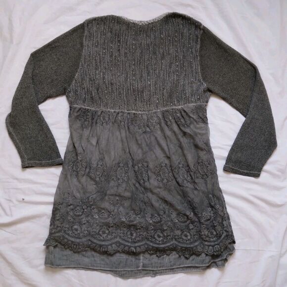 Simply Couture Top Tunic Gray Long Sleeve Lagenlook Shabby Cottage Womens 2XL - Picture 13 of 16